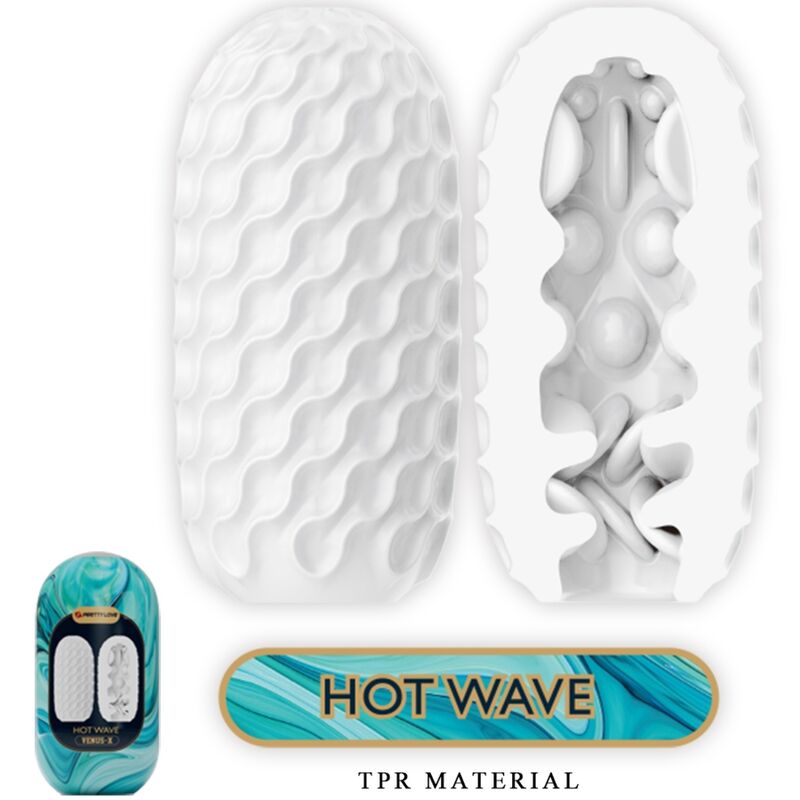 PRETTY LOVE – HOT WAVE SILICONE MALE MASTURBATOR WHITE