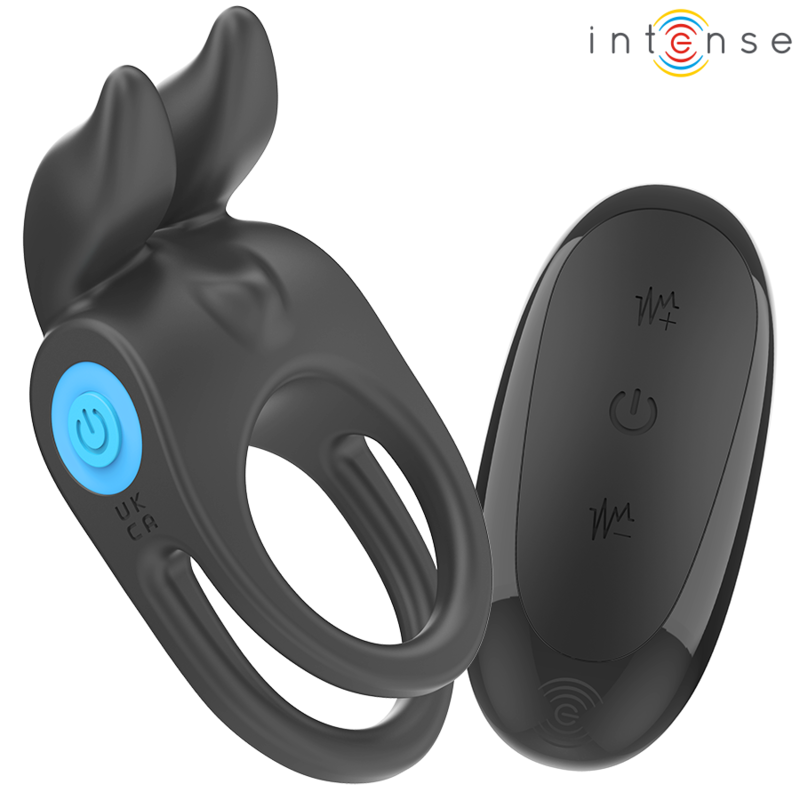 INTENSE – SAM VIBRATOR DOUBLE PENIS RING 10 VIBRATIONS BLACK