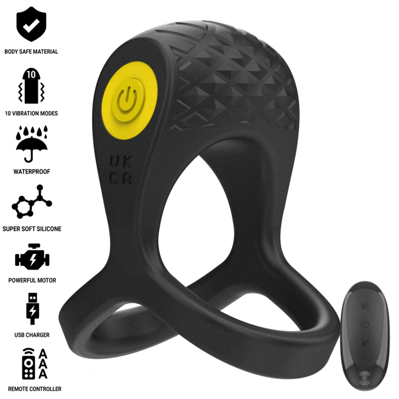 INTENSE – ALEX VIBRATOR DOUBLE PENIS RING 10 VIBRATIONS BLACK