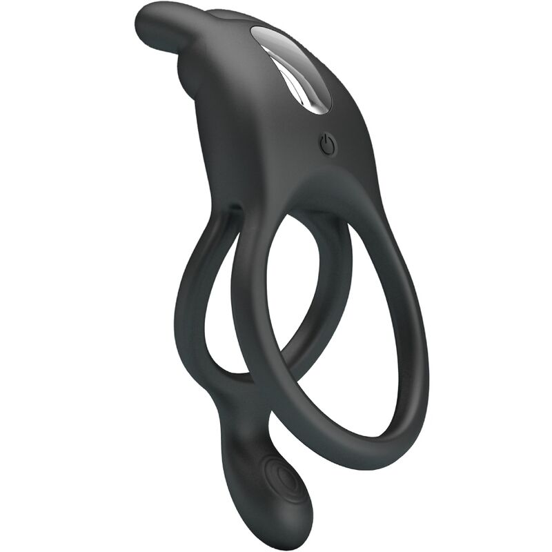 PRETTY LOVE – SETH DOUBLE VIBRATING RING RABBIT 7 VIBRATIONS BLACK