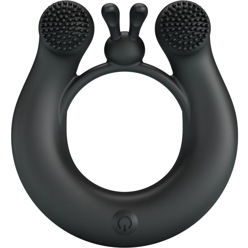 PRETTY LOVE – DAHLIA VIBRATING RING + CLITORIS STIMULATOR 12 VIBRATIONS BLACK