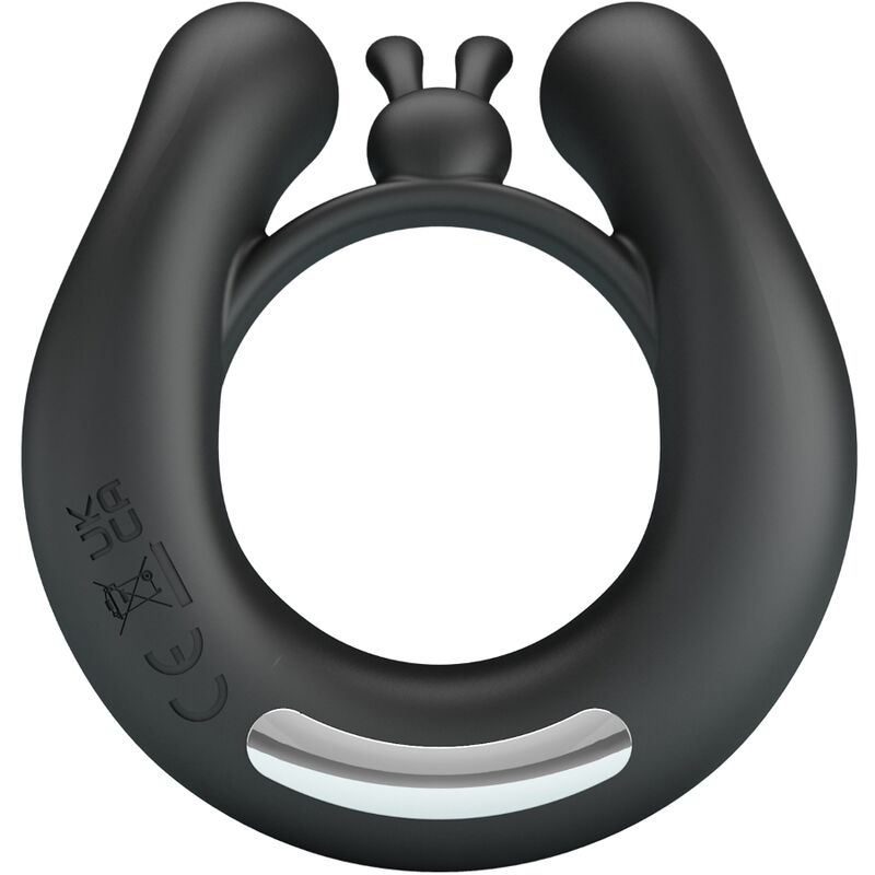 PRETTY LOVE – DAHLIA VIBRATING RING + CLITORIS STIMULATOR 12 VIBRATIONS BLACK