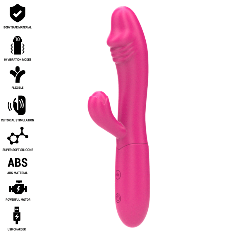 INTENSE – IVY FLEXIBLE VIBRATOR 10 VIBRATIONS WITH STIMULATING TONGUE PINK