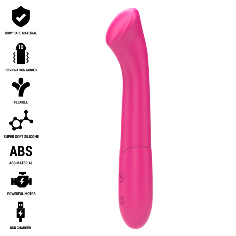INTENSE – PATY VIBRATOR 19 CM FLEXIBLE 10 VIBRATIONS MODEL 2 PINK