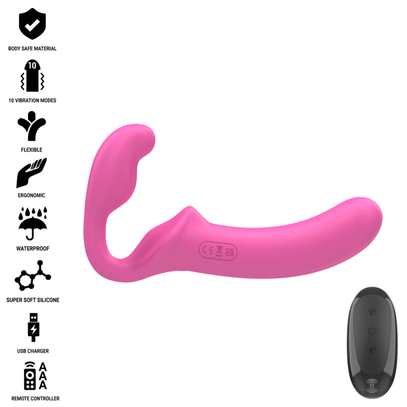 INTENSE – AMY DOUBLE VIBRATOR 20 CM PINK REMOTE CONTROL
