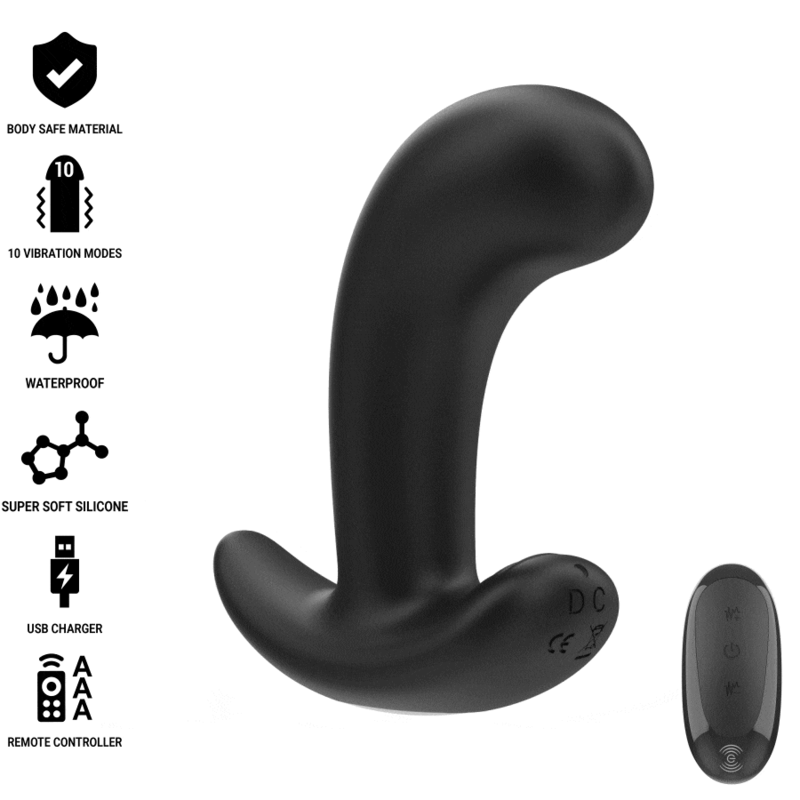 INTENSE – CHANDLER ANAL PLUG 10 VIBRATIONS BLACK REMOTE CONTROL