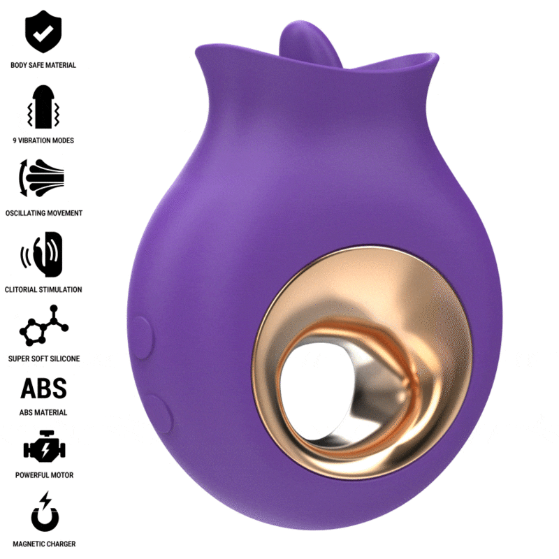 INTENSE – TULI CLITORIS STIMULATOR 9 VIBRATIONS  9 OSCILLATIONS PURPLE