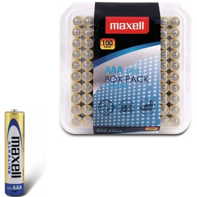 MAXELL – ALKALINE BATTERY AAA LR03 PACK*100 BATTERIES