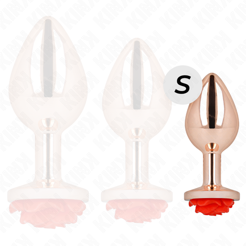 KINK - PINK GOLD ANAL PLUG WITH RED ROSE S - Image 3