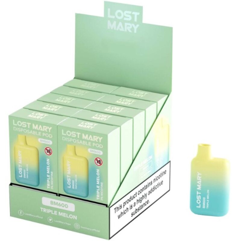 LOST MARY – BM600 NICOTINE VAPER 2% DISPOSABLE TRIPLE MELON