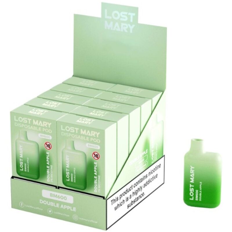 LOST MARY – BM600 NICOTINE VAPER 2% DISPOSABLE DOUBLE APPLE