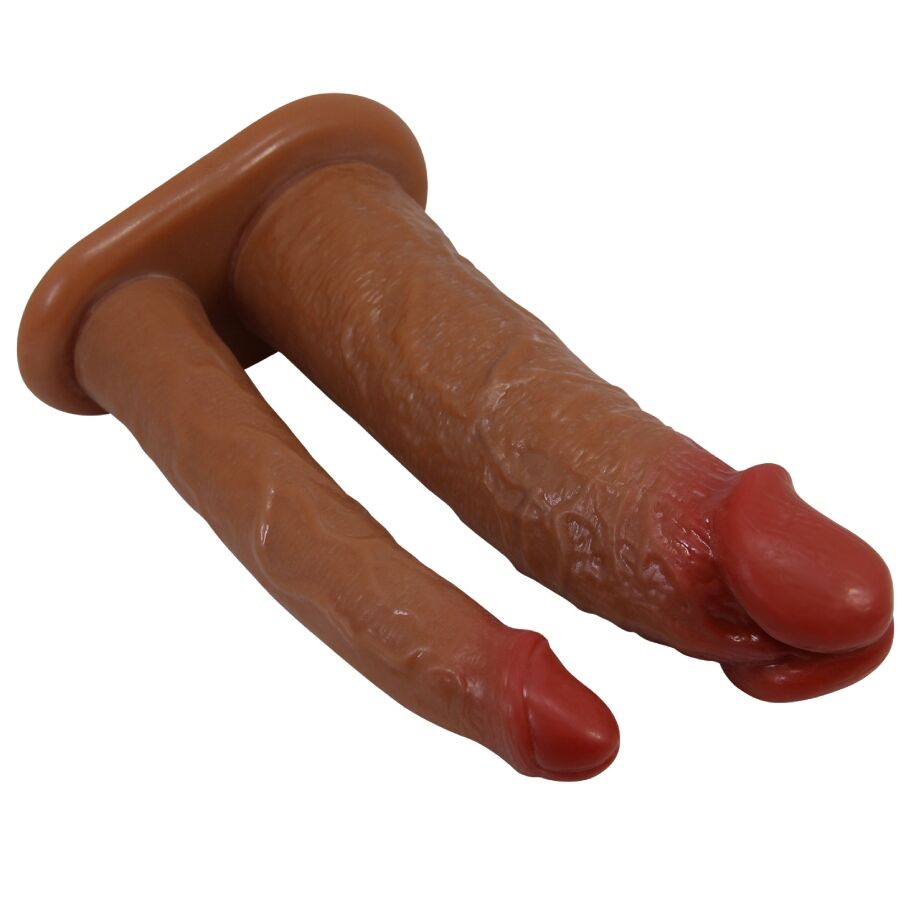 PRETTY LOVE – YAIRON DOUBLE PENIS SLEEVE WITH 4 CM EXTENSION MULATTO