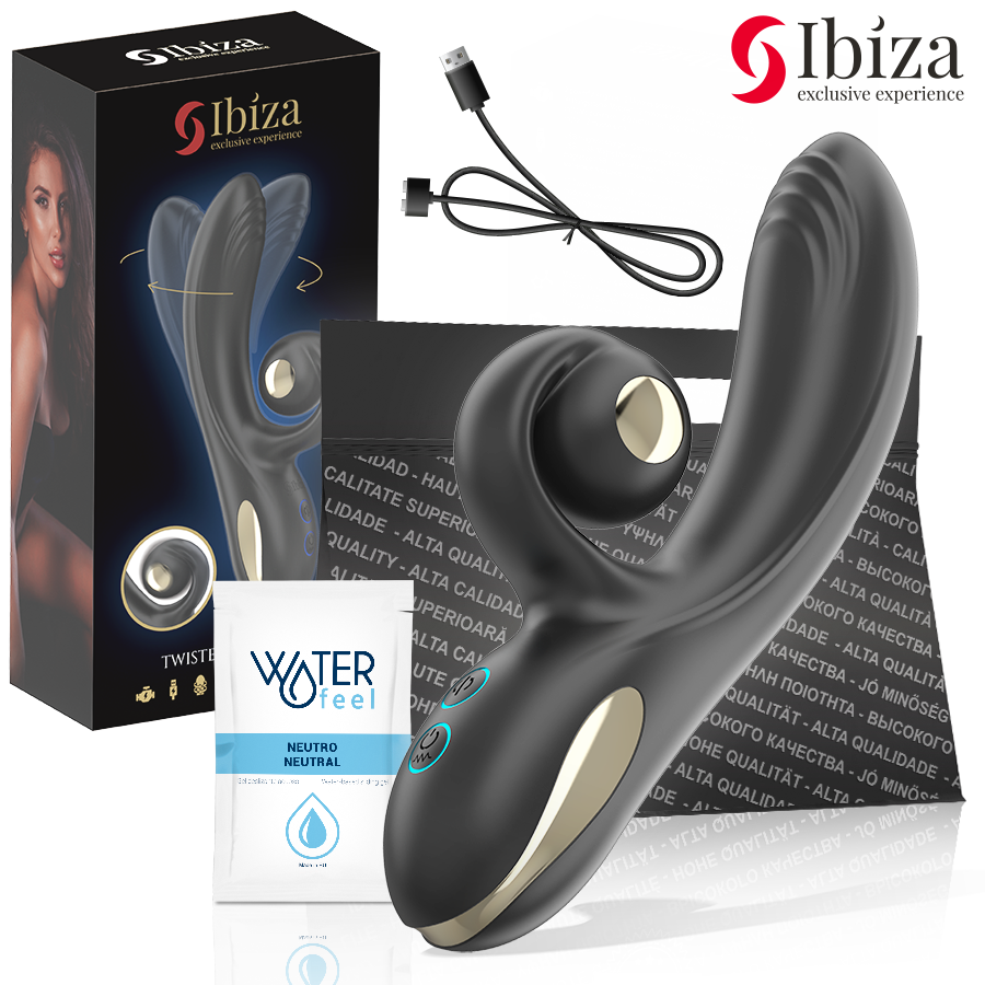 IBIZA – TWISTER VIBRATOR WITH CURVE STIMULATOR AND VIBRO-ROTATION