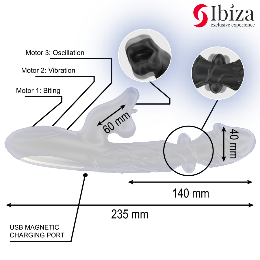 IBIZA - VIBRATOR AND CLITORIS STIMULATOR WITH BITING AND ROTATION EFFECT - Image 5