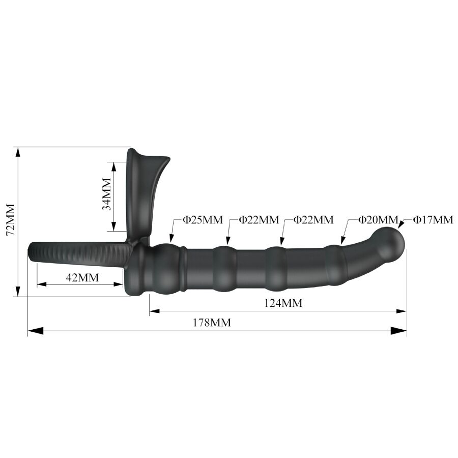 PRETTY LOVE - TATUM VIBRATING PENIS RING WITH PLUG 10 VIBRATIONS BLACK - Image 5