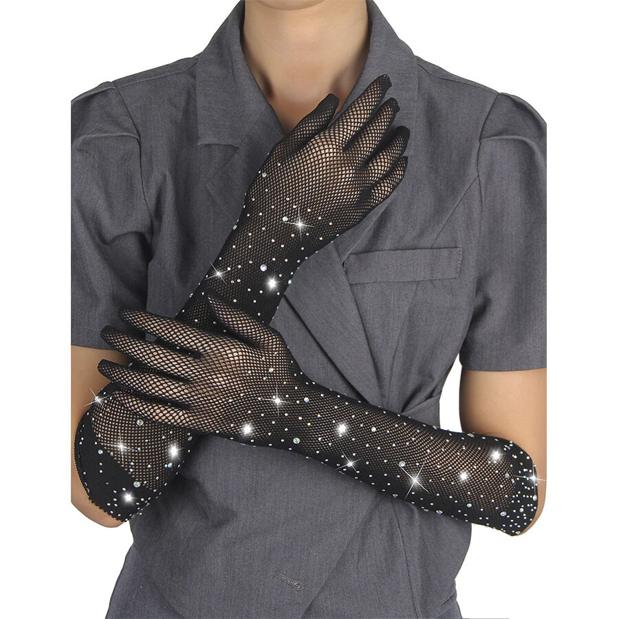 SUBBLIME – 957469SHINE TRANSPARENT GLOVES BLACK S/M