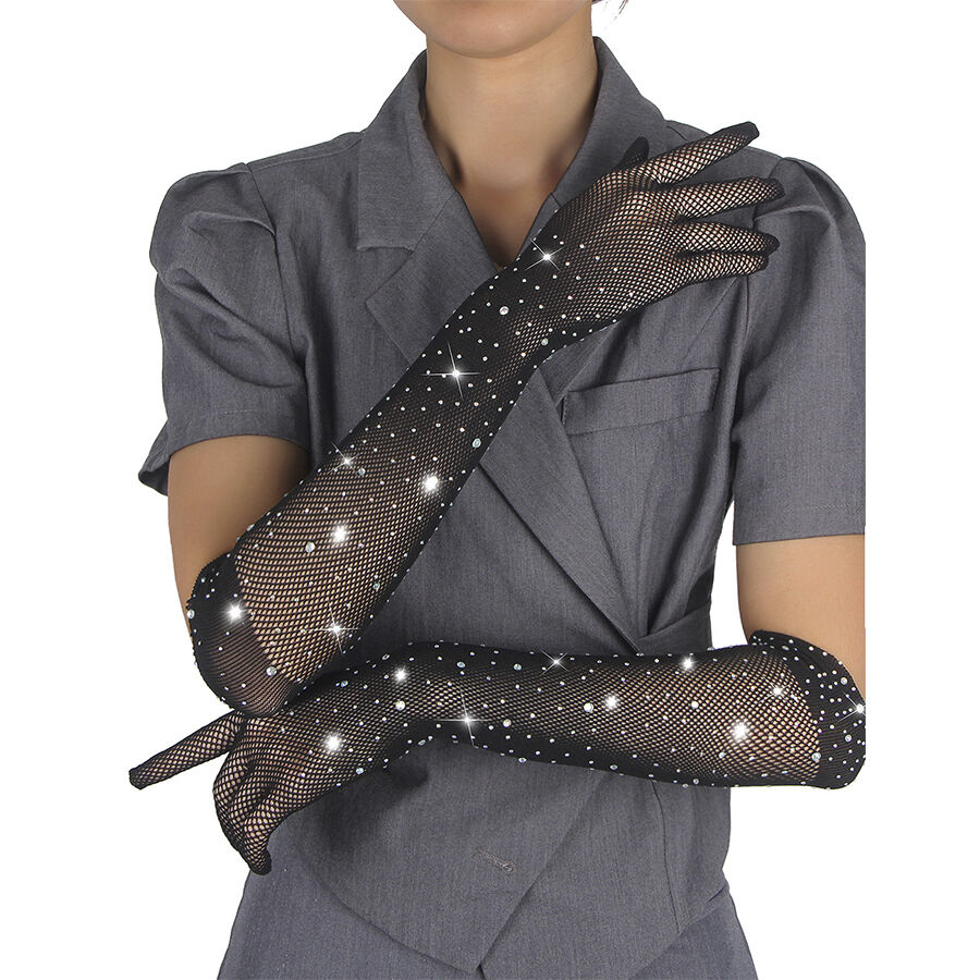 SUBBLIME – 957469SHINE TRANSPARENT GLOVES BLACK S/M