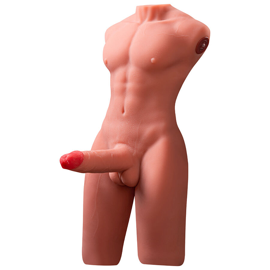 XISE – JASON HALF BODY REALISTIC MALE TORSO WITH THRUSTING AND VIBRATION 55 CM
