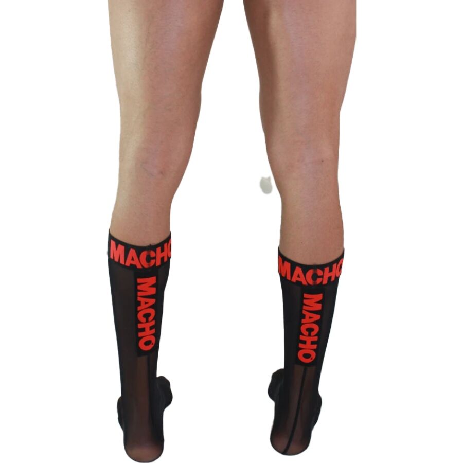 MACHO – THIN SOCKS ONE SIZE BLACK/RED