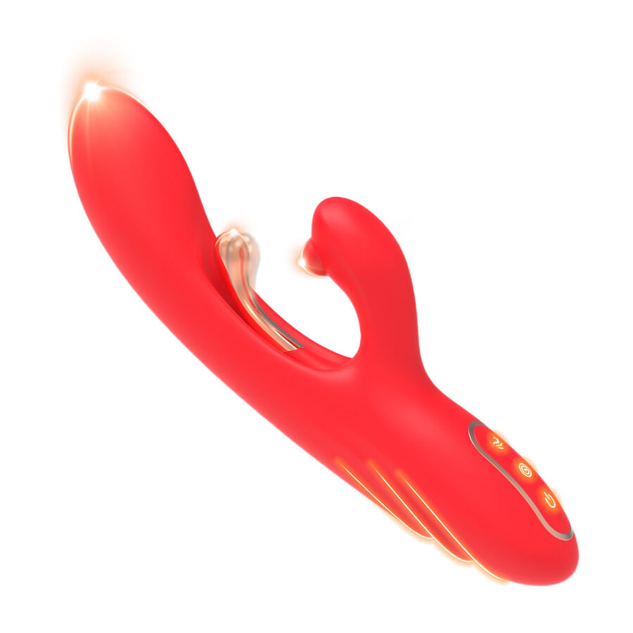 ARMONY – G-SPOT AND CLITORIS STIMULATOR VIBRATOR WITH OSCILLATING TONGUE RED