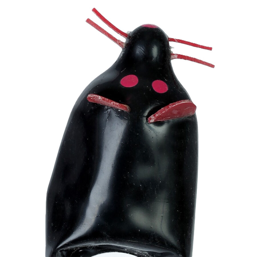 CONDOMERIE – HANDPAINTED NOVELTY CONDOMS BLACK MOUSE XL