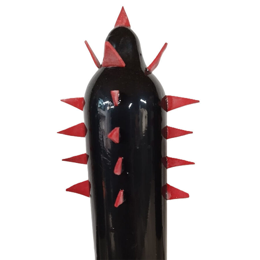 CONDOMERIE – HANDPAINTED NOVELTY CONDOMS BLACK CACTUS XL