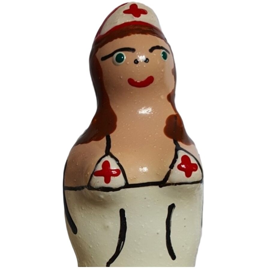 CONDOMERIE – HANDPAINTED NOVELTY CONDOMS NURSE BRUNETTE