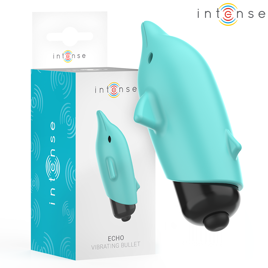 INTENSE – ECHO VIBRATING BULLET DOLPHIN BLUE 8 X 4.7 CM