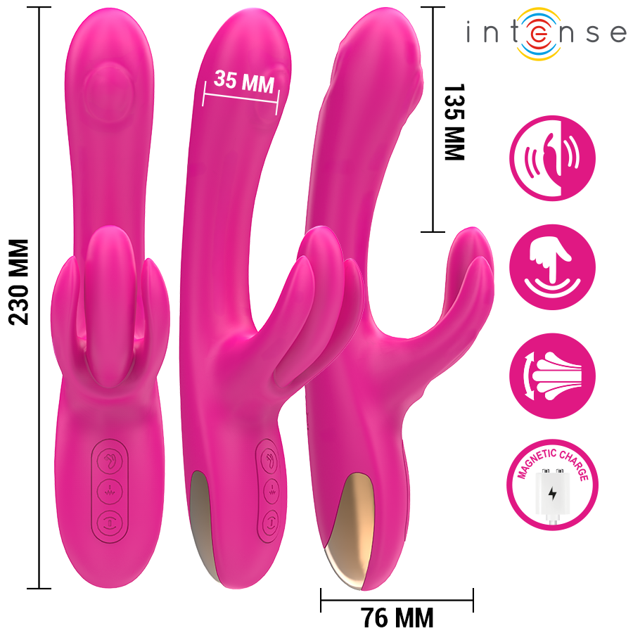 INTENSE - BRITNEY MULTIFUNCTION RABBIT VIBRATOR 23 CM PINK - Image 3