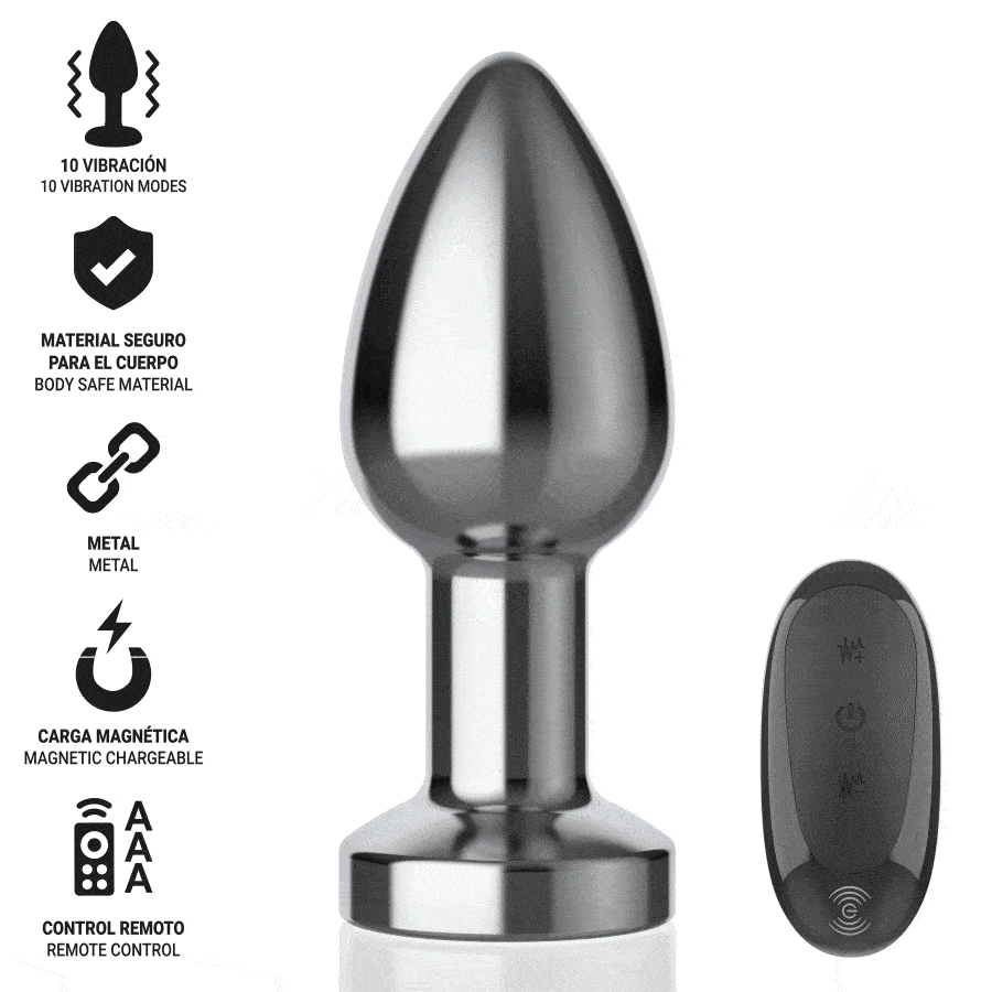 INTENSE – ANAL PLUG 10 VIBRATIONS METAL WITH REMOTE CONTROL M