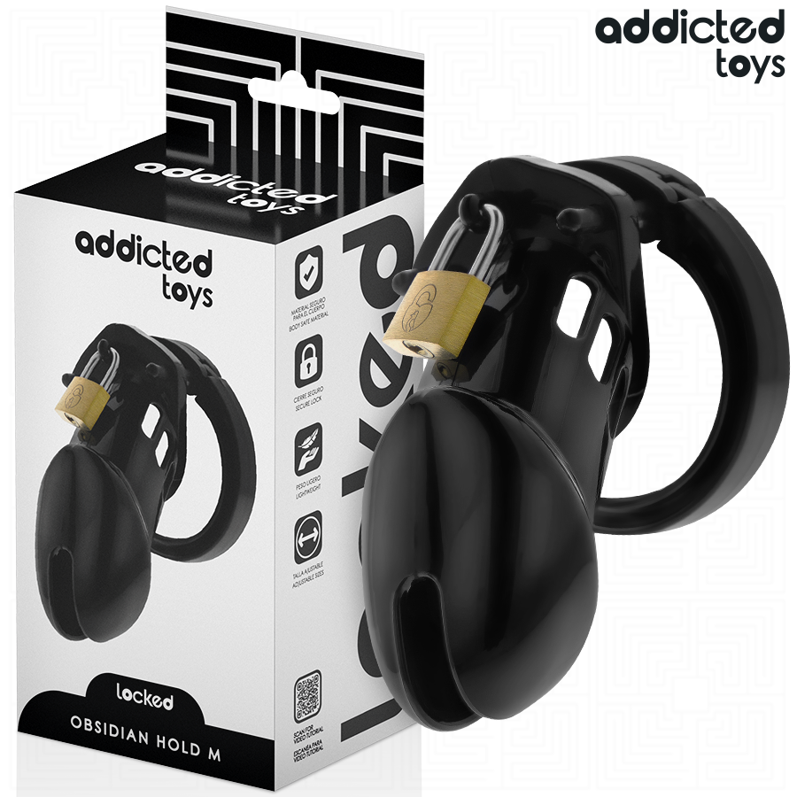 ADDICTED TOYS LOCKED – OBSIDIAN HOLD PENIS CAGE SIZE M