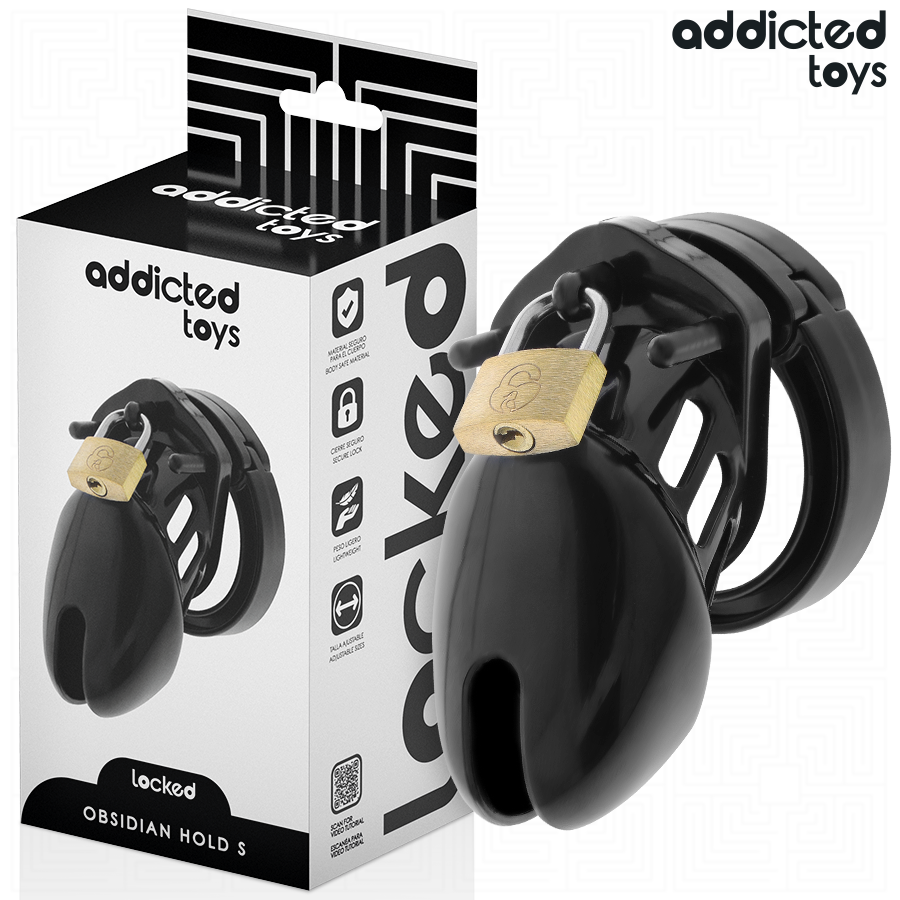 ADDICTED TOYS LOCKED – OBSIDIAN HOLD PENIS CAGE SIZE S