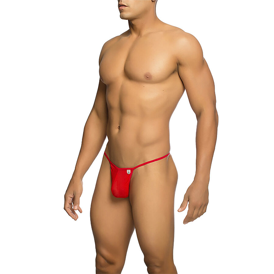 MOB – TANGA TRANSPARENTE CON FORMA DE T ROJO TALLA S/M