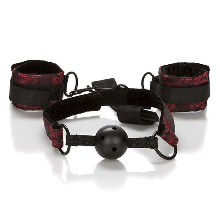 CALEXOTICS – SCANDAL BREATHABLE BALL GAG WITH HANDCUFFS