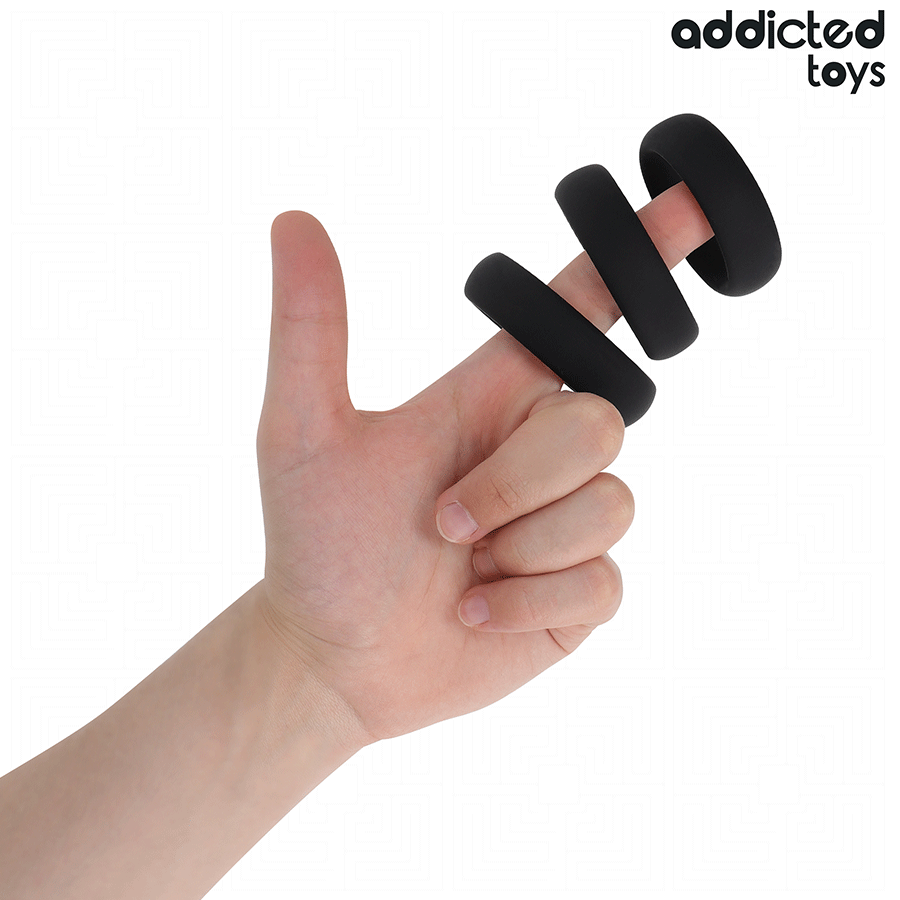 ADDICTED TOYS – SET OF FLAT SILICONE RINGS
