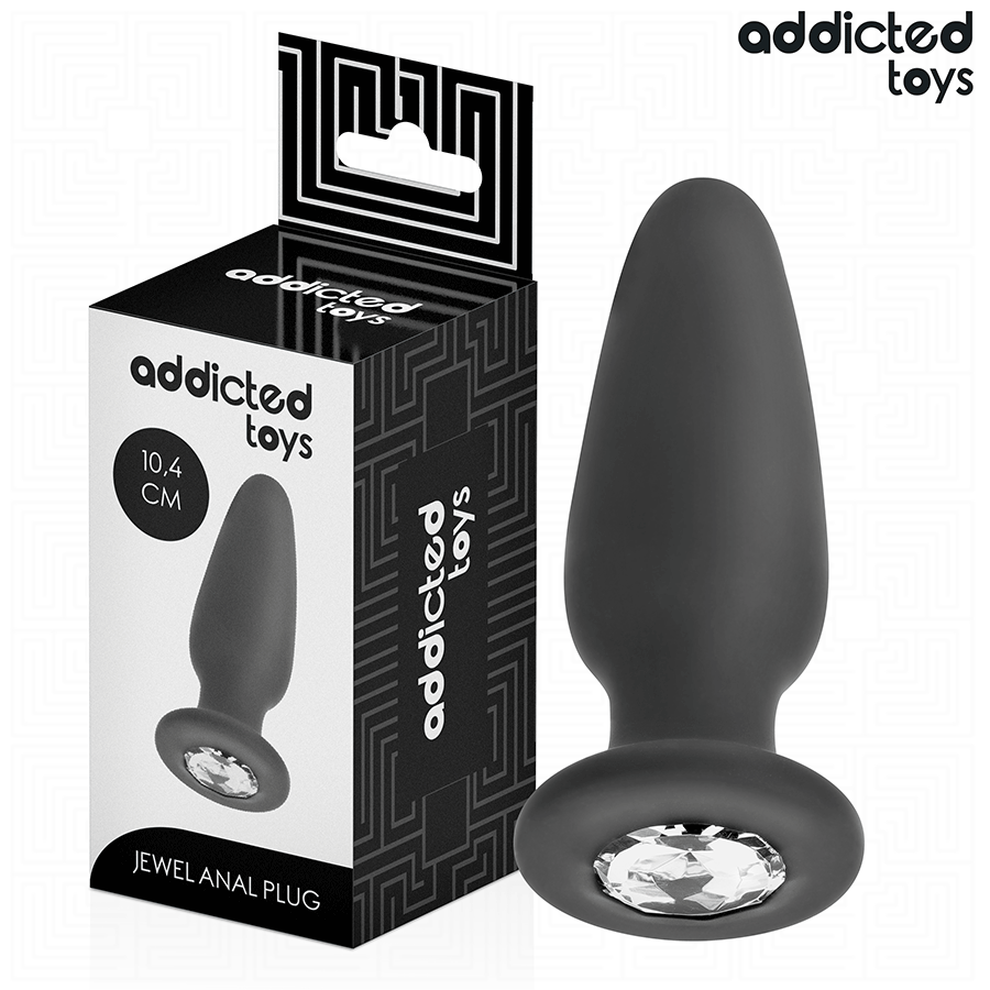 ADDICTED TOYS – ANAL PLUG WITH JEWEL SILICONE SIZE M 10.4 CM