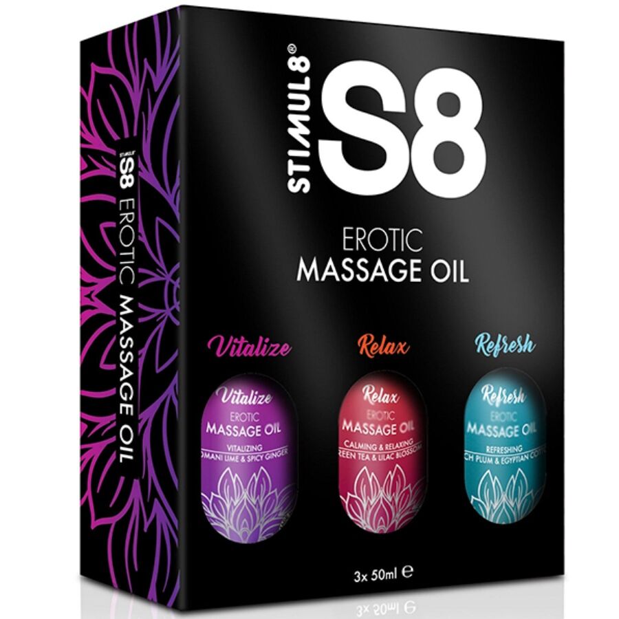 STIMUL8 – S8 MASSAGE OIL BOX 3 X 50 ML