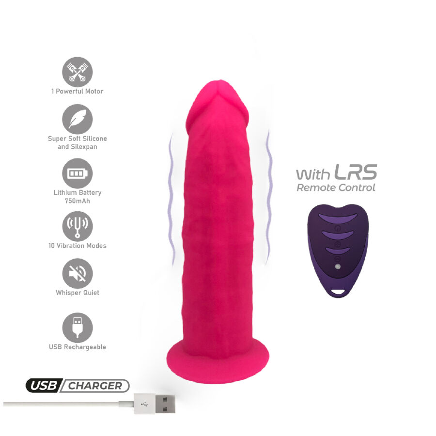 SILEXD – REALISTIC PENIS MODEL 2 PINK + REMOTE CONTROL LRS 17 CM