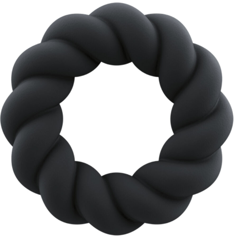 ROCKS-OFF – TWIST BLACK SILICONE MASTURBATOR RING