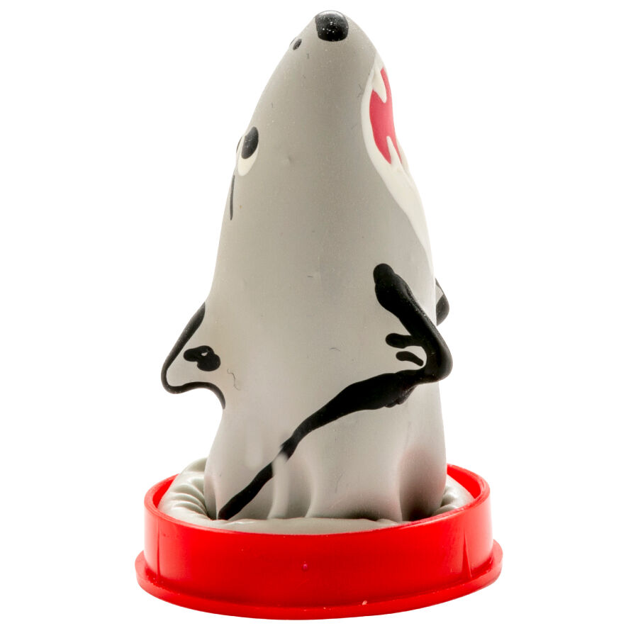 CONDOMERIE – HANDPAINTED NOVELTY CONDOMS SHARK MODEL 1