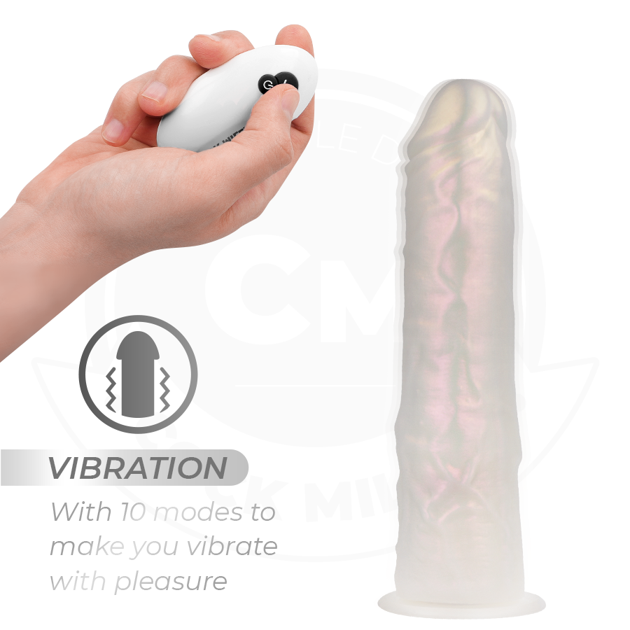 COCK MILLER - DILDO WITH SUCTION CUP, LIGHTS AND VIBRATION WITH REMOTE CONTROL WHITE 19.5 CM - Image 5