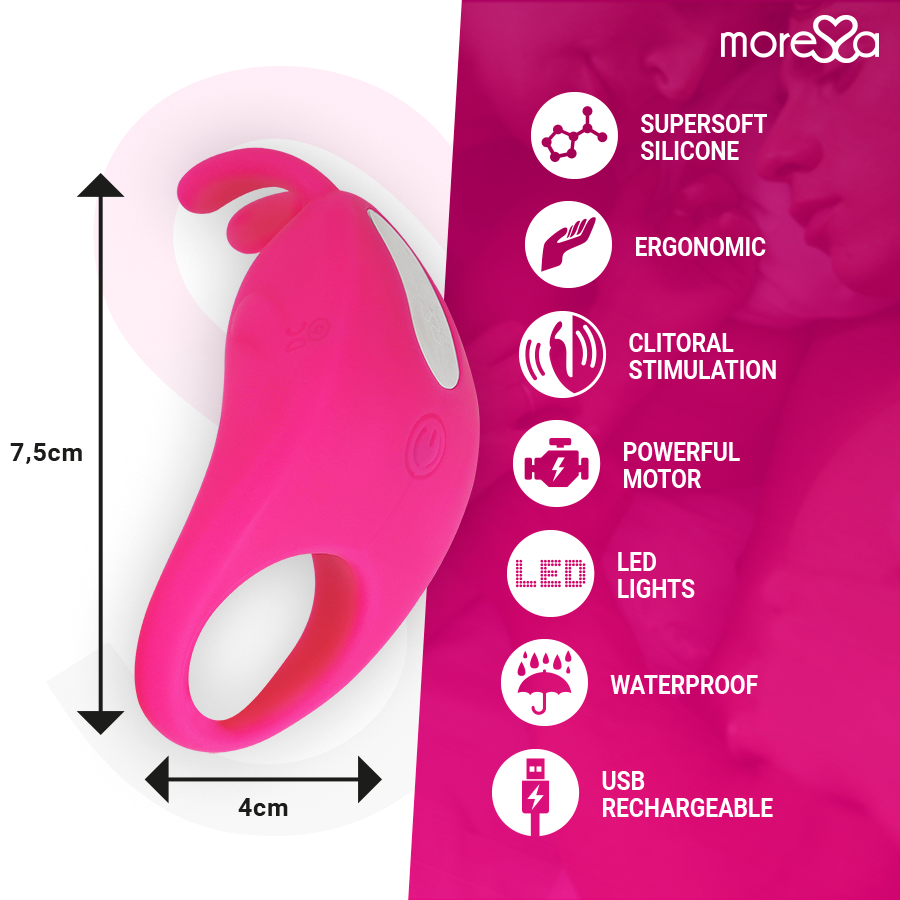 MORESSA - BRAD PREMIUM SILICONE RECHARGEABLE PINK - Image 4