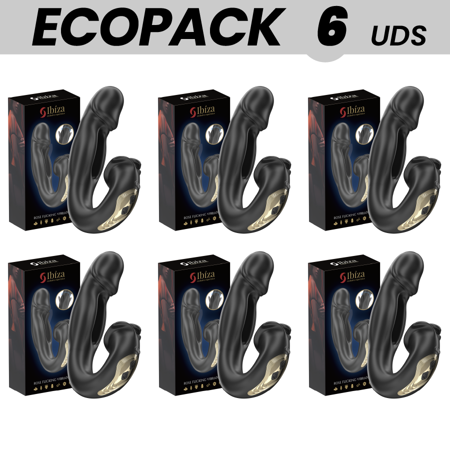 ECOPACKS 6 UNITS – IBIZA ROSE VIBRATOR FLICKING EFFECT AND CLIT STIMULATOR