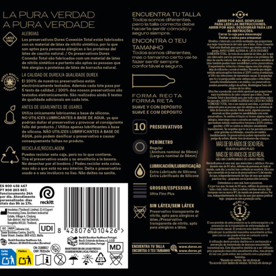 DUREX - TOTAL CONNECTION XL ULTRA FINE PLUS LATEX FREE 10 UNITS - Image 5