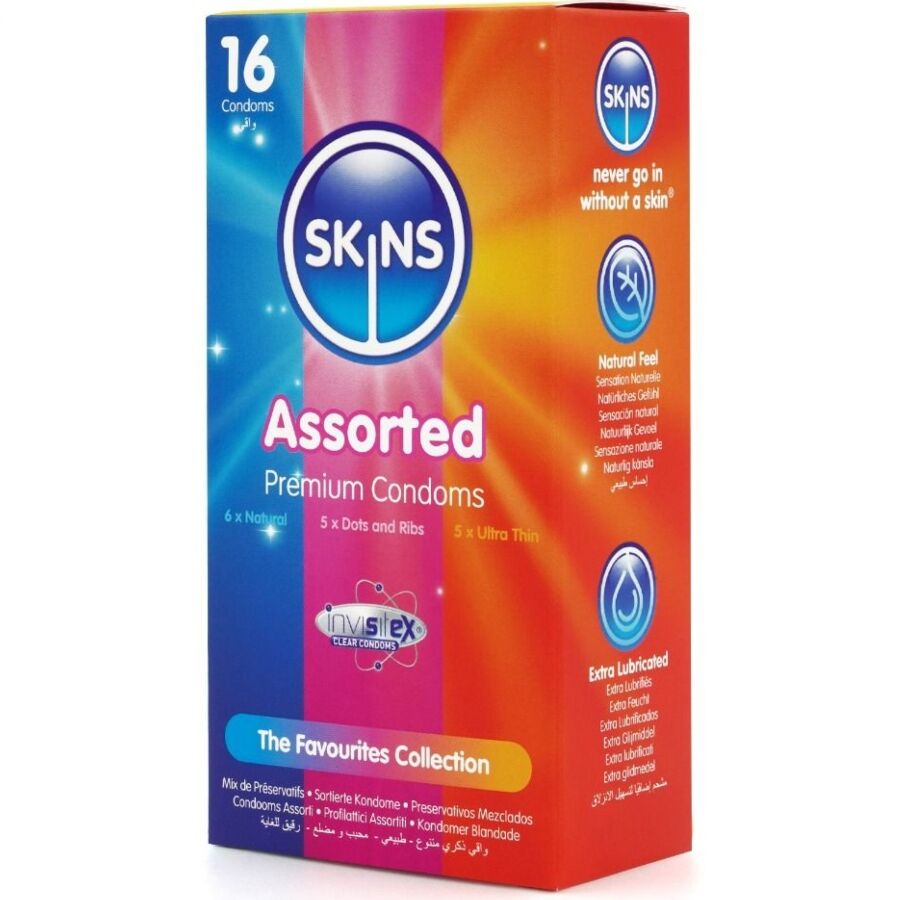 SKINS – ASSORTED PREMIUM CONDOMS PACK 16