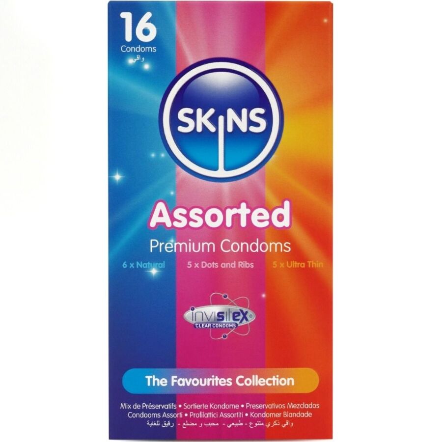 SKINS – ASSORTED PREMIUM CONDOMS PACK 16