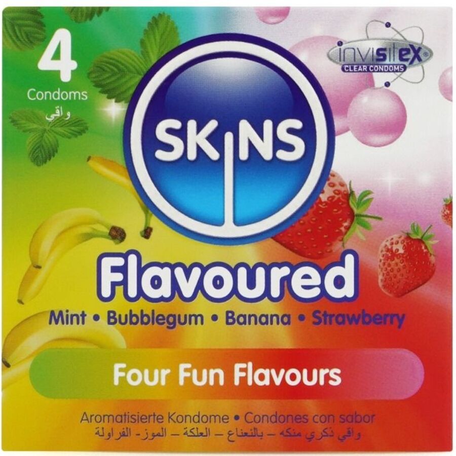 SKINS – MULTI FLAVORS PREMIUM CONDOMS PACK 4