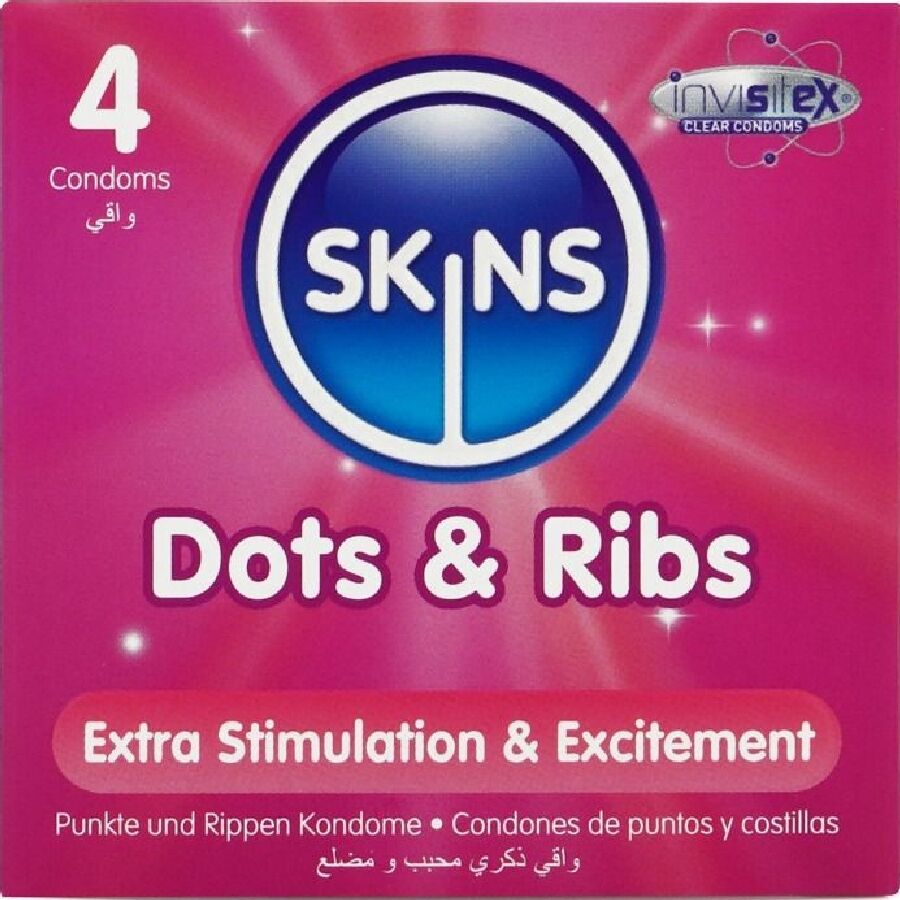 SKINS – DOTS  RIBS PREMIUM CONDOMS PACK 4