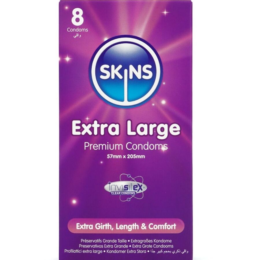 SKINS – EXTRA LARGE PREMIUM CONDOMS PACK 8