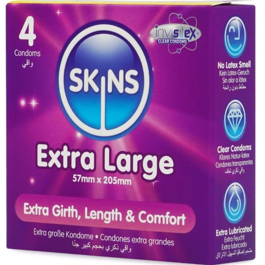 SKINS – EXTRA LARGE PREMIUM CONDOMS PACK 4